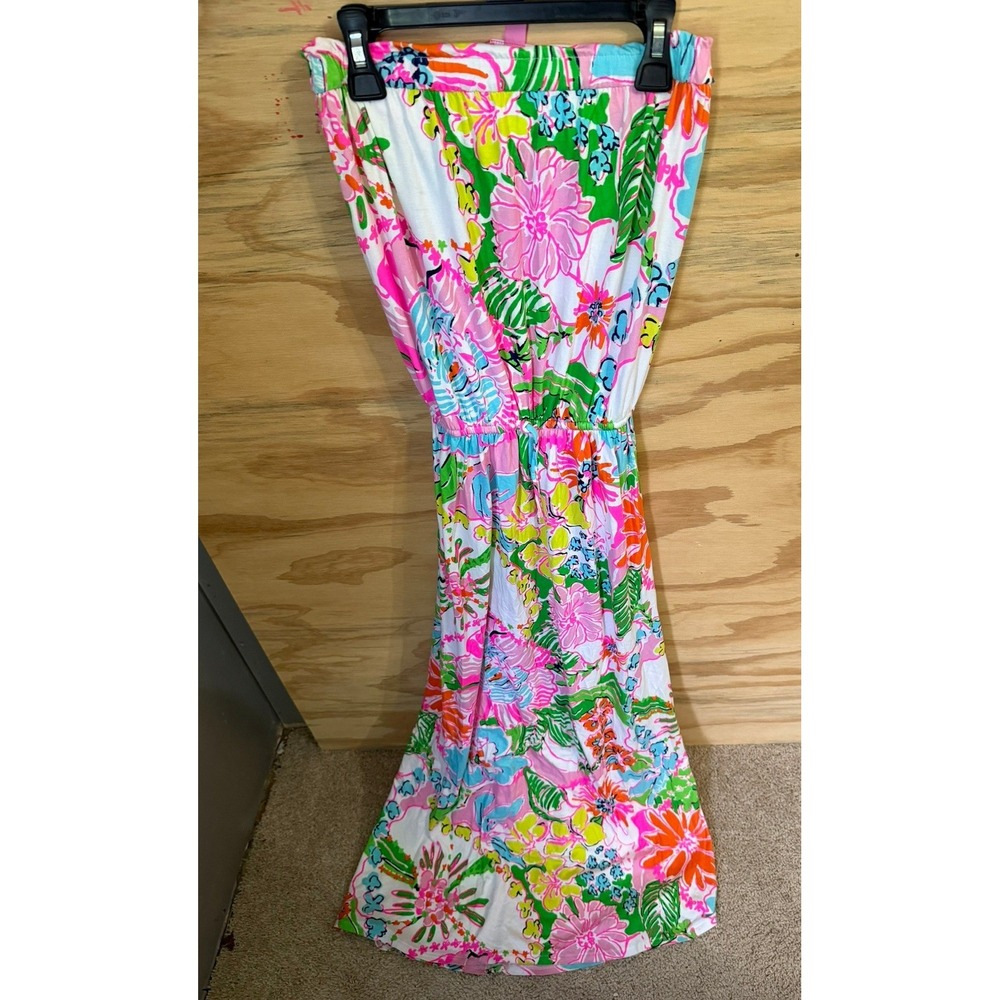 Women's Lilly Pulitzer Target Maxi Dress Tube XS Nosey Posey Elastic Floral